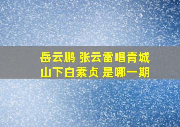 岳云鹏 张云雷唱青城山下白素贞 是哪一期